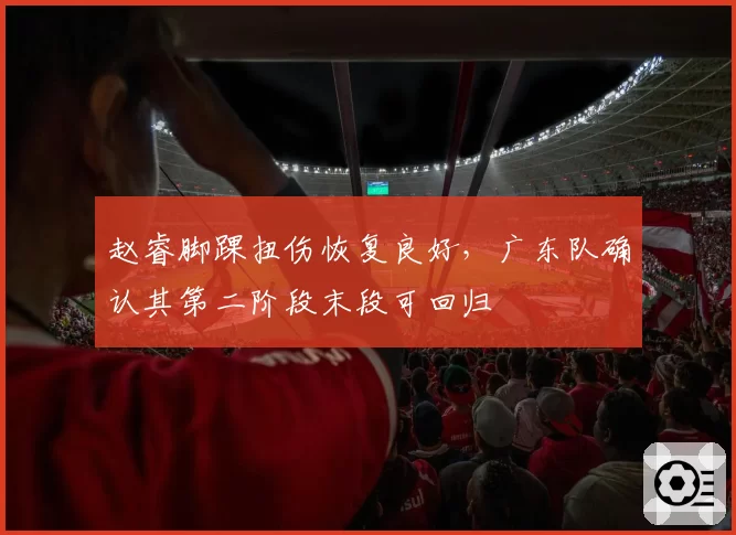 赵睿脚踝扭伤恢复良好，广东队确认其第二阶段末段可回归